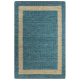 Vidaxl tapis fait à la main 120x180 cm de jute bleu