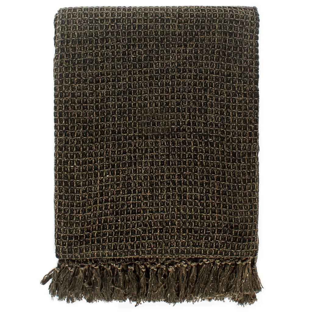 VidaXL plaid 220x250 cm coton anthracite et marron