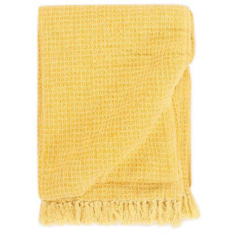 Vidaxx plaid 125x150 cm coton jaune moutarde