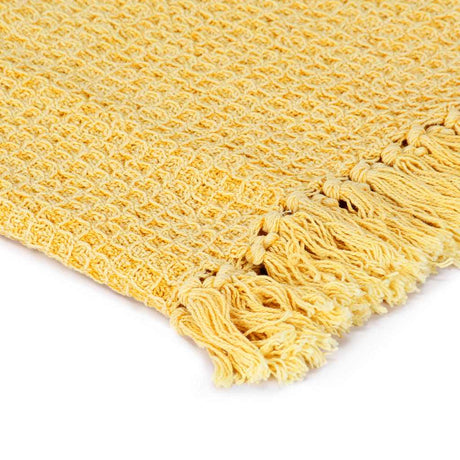 Vidaxx plaid 125x150 cm coton jaune moutarde