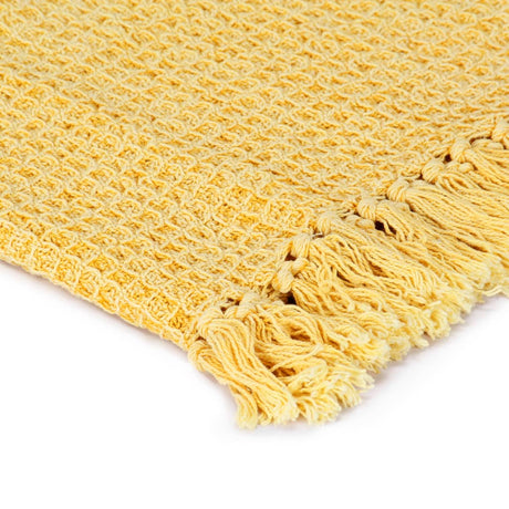 VidaXL plaid 220x250 cm coton jaune moutarde