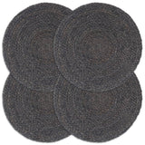 Vidaxl Placemats 4 Sts environ 38 cm de jute gris foncé