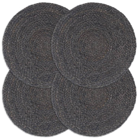 Vidaxl Placemats 4 Sts environ 38 cm de jute gris foncé