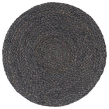 Vidaxl Placemats 6 sts Round 38 cm Jute Dark Gray