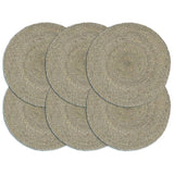 Vidaxx sets de table 6 pcs ronds 38 cm jute uni gris