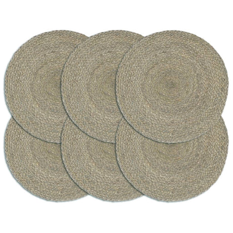 Vidaxx sets de table 6 pcs ronds 38 cm jute uni gris
