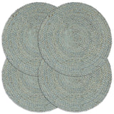 Vidaxl Placemats 4 sts around 38 cm Jute olive green