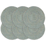 Vidaxl Placemats 6 Sts environ 38 cm de jute d'olive vert