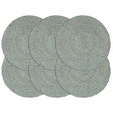 Vidaxl Placemats 6 Sts environ 38 cm de jute d'olive vert