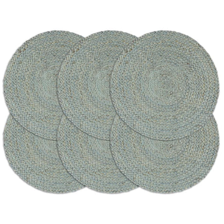 Vidaxl Placemats 6 Sts environ 38 cm de jute d'olive vert