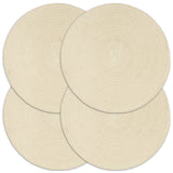 VidaXL sets de table 4 pcs rond 38 cm coton naturel