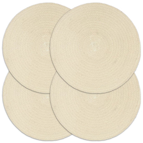 VidaXL sets de table 4 pcs rond 38 cm coton naturel