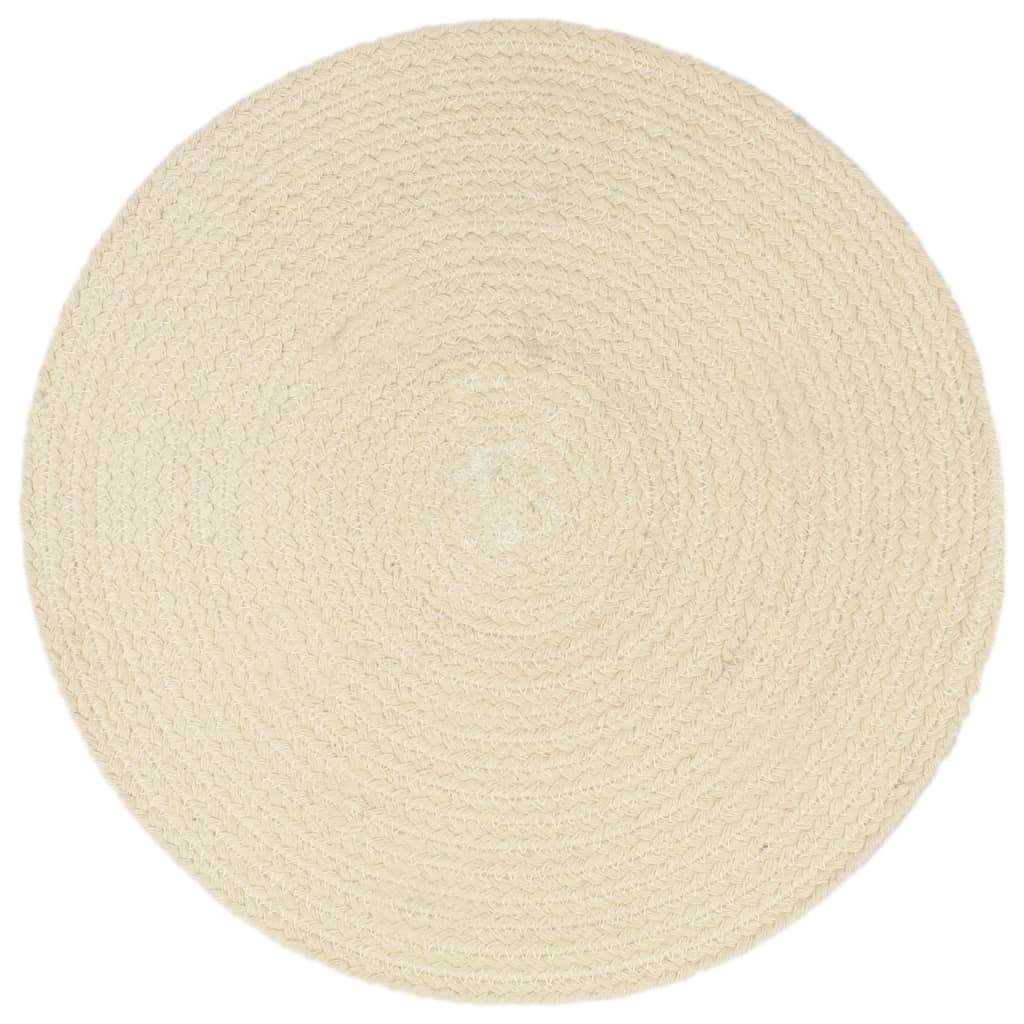 VidaXL sets de table 4 pcs rond 38 cm coton naturel