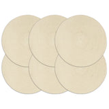 VidaXL sets de table 6 pcs rond 38 cm coton naturel
