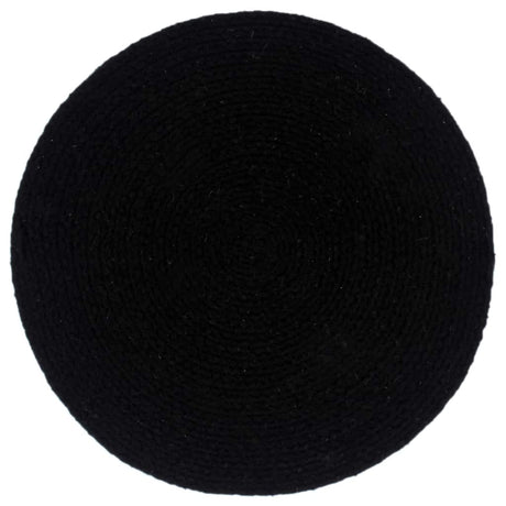 VidaXL sets de table 4 pcs rond 38 cm coton uni noir
