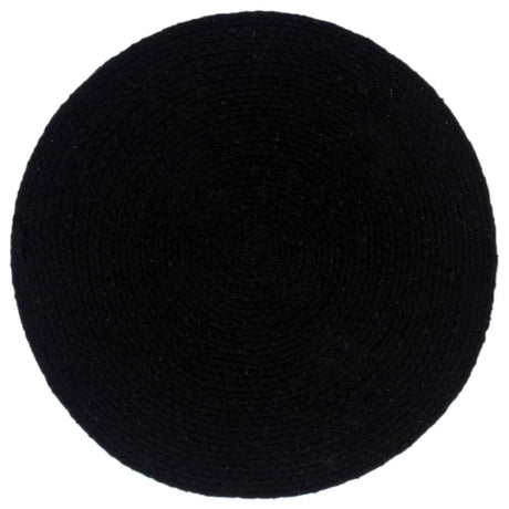 VidaXL sets de table 6 pcs rond 38 cm coton uni noir