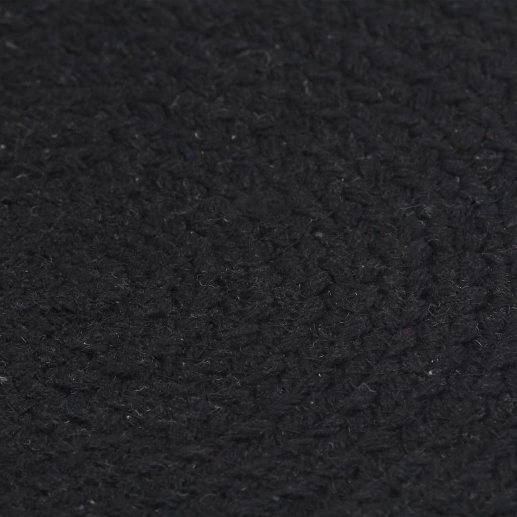 VidaXL sets de table 6 pcs rond 38 cm coton uni noir