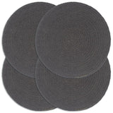 Vidaxl Placemats 4 sts Round 38 cm cotton plain dark gray