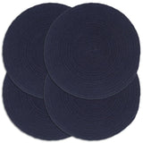 VidaXL sets de table 4 pcs rond 38 cm coton uni bleu marine