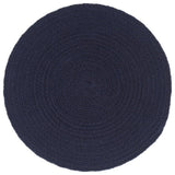 VidaXL sets de table 4 pcs rond 38 cm coton uni bleu marine
