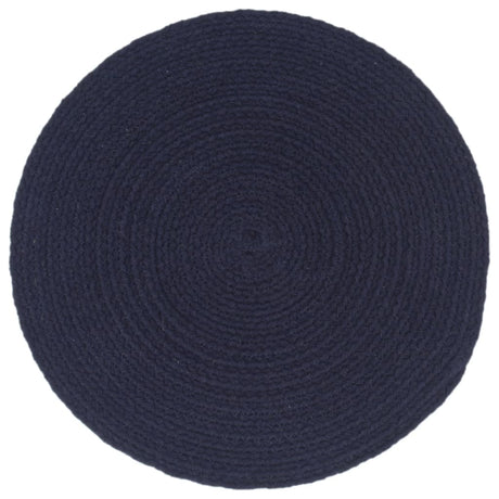 VidaXL sets de table 4 pcs rond 38 cm coton uni bleu marine
