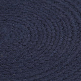 VidaXL sets de table 4 pcs rond 38 cm coton uni bleu marine