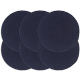 Vidaxl Placemats 6 sts Round 38 cm cotton plain navy blue