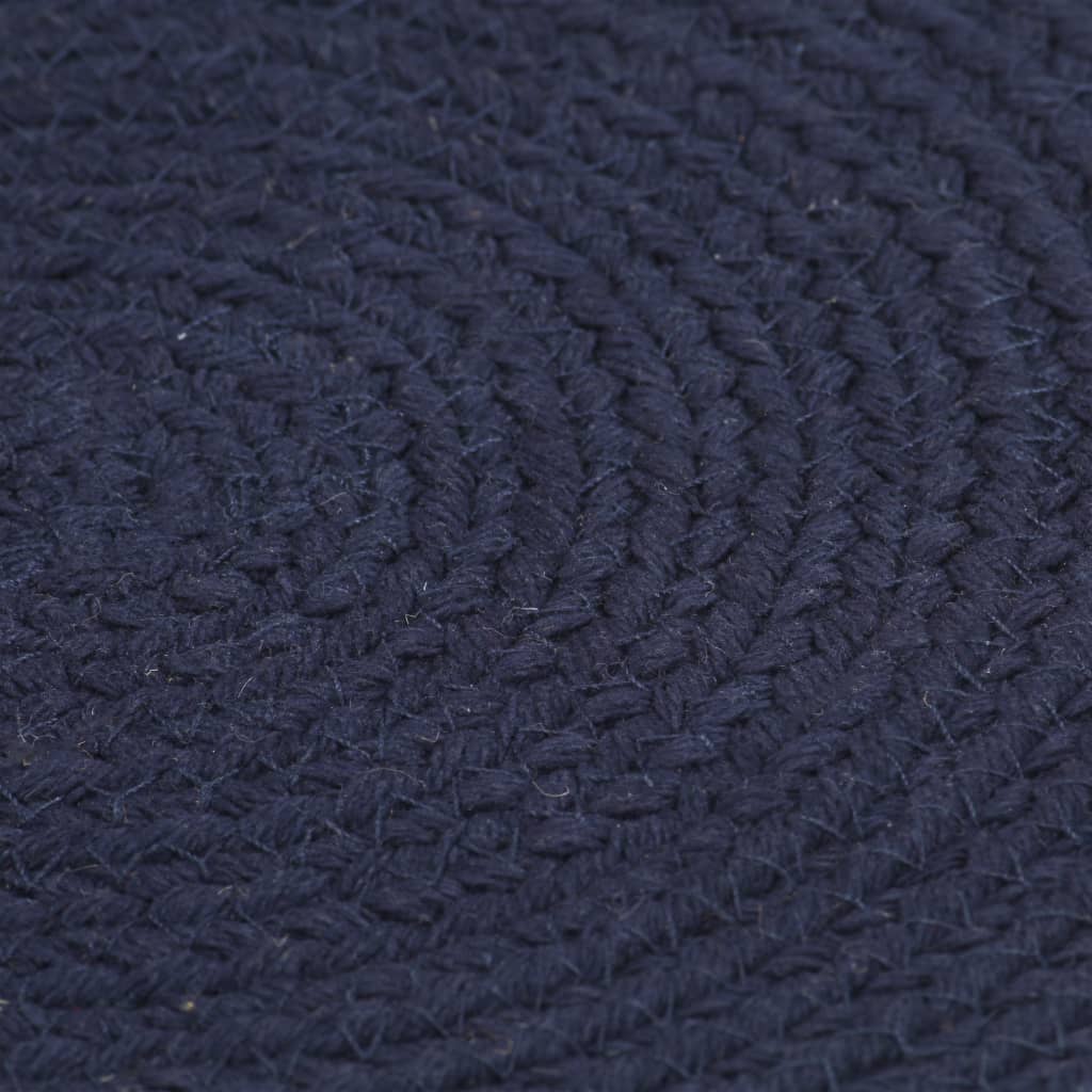 Vidaxl Placemats 6 sts Round 38 cm cotton plain navy blue