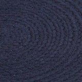 Vidaxl Placemats 6 Sts Round 38 cm Coton Navy bleu marine