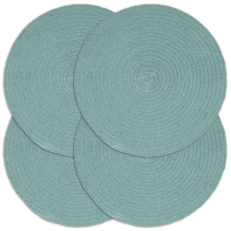VidaXL sets de table 4 pcs rond 38 cm coton uni vert
