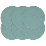 VidaXL sets de table 6 pcs rond 38 cm coton uni vert