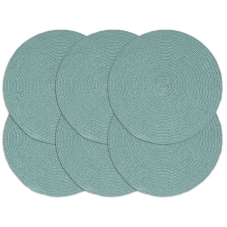 VidaXL sets de table 6 pcs rond 38 cm coton uni vert