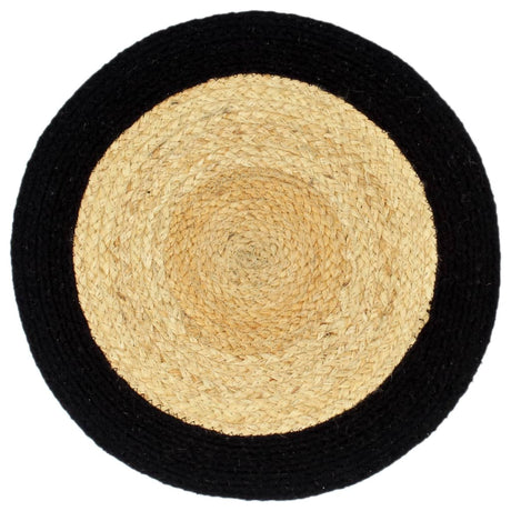Vidaxl Placemats 4 ST 38 cm Jute et Coton Natural and Black