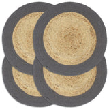 Vidaxl Placemats 4 ST 38 cm Jute et Coton bien sûr et anthracite