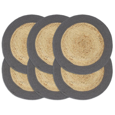 Vidaxl Placemats 6 ST 38 cm Jute et Coton bien sûr et anthracite