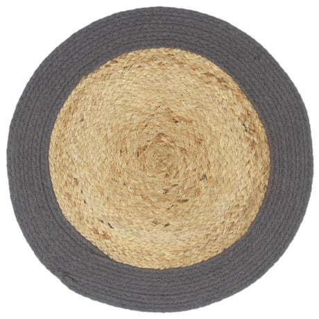 Vidaxl Placemats 6 ST 38 cm Jute et Coton bien sûr et anthracite