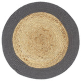 Vidaxl Placemats 6 st 38 cm jute och bomull naturligtvis och antracit