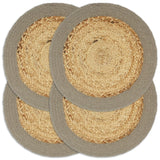 Vidaxl Placemats 4 st 38 cm jute and cotton natural and gray