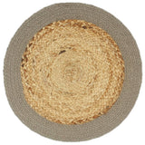 Vidaxx sets de table 6 pcs 38 cm jute et coton naturel et gris