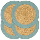 VidaXL sets de table 4 pcs 38 cm jute et coton naturel et vert