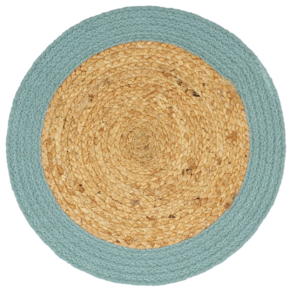 VidaXL sets de table 4 pcs 38 cm jute et coton naturel et vert