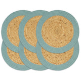 Vidaxx sets de table 6 pcs 38 cm jute et coton naturel et vert