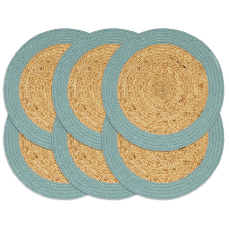 Vidaxx sets de table 6 pcs 38 cm jute et coton naturel et vert