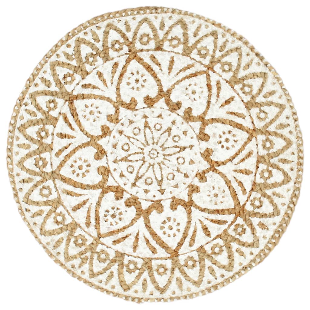 Vidaxl Placemats 4 Sts Round 38 cm Jute blanc