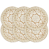 Vidaxl Placemats 6 Sts Round 38 cm Jute White