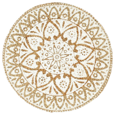 Vidaxl Placemats 6 Sts Round 38 cm Jute White