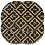 VidaXL sets de table 4 pcs rond 38 cm jute noir