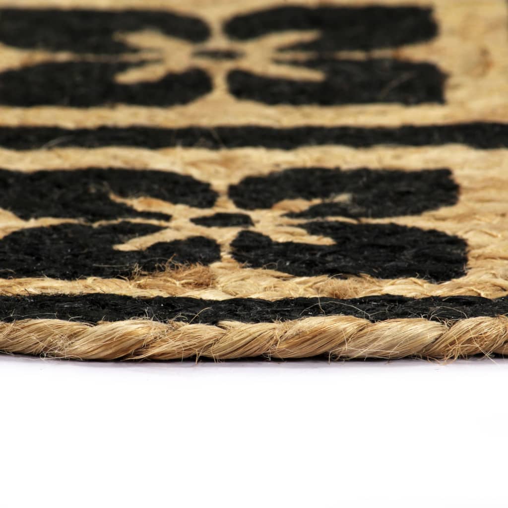 VidaXL sets de table 4 pcs rond 38 cm jute noir