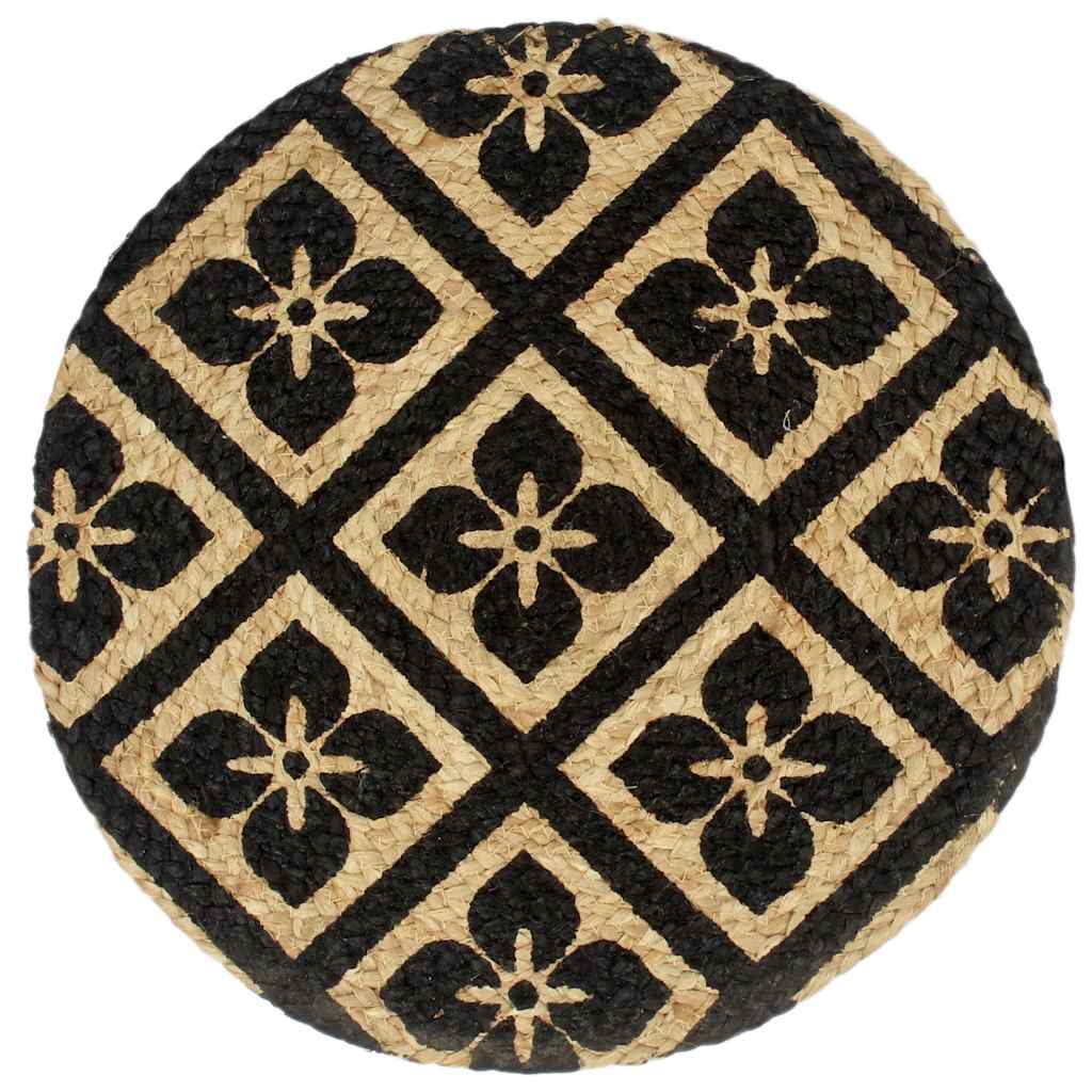 VidaXL sets de table 6 pcs rond 38 cm jute noir
