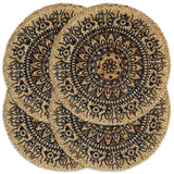 Vidaxl Placemats 4 Sts environ 38 cm Jute Bleu foncé